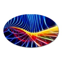 Color Colorful Wave Abstract Oval Magnet by Amaryn4rt