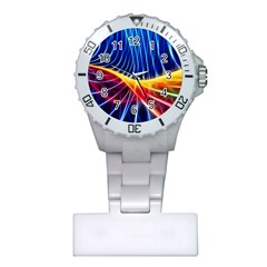 Color Colorful Wave Abstract Plastic Nurses Watch by Amaryn4rt