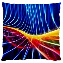 Color Colorful Wave Abstract Large Flano Cushion Case (one Side) by Amaryn4rt