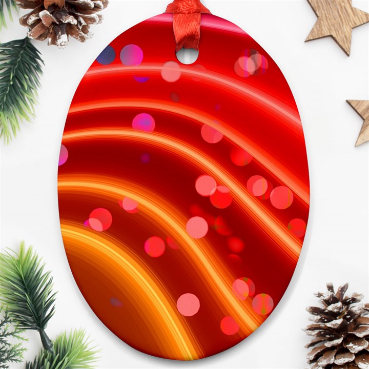 Bokeh Lines Wave Points Swing Ornament (Oval)