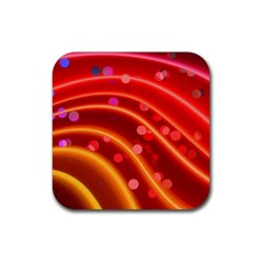 Bokeh Lines Wave Points Swing Rubber Coaster (square)  by Amaryn4rt