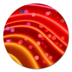 Bokeh Lines Wave Points Swing Magnet 5  (round) by Amaryn4rt