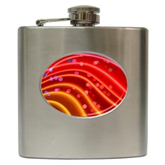 Bokeh Lines Wave Points Swing Hip Flask (6 Oz) by Amaryn4rt