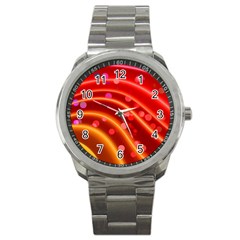 Bokeh Lines Wave Points Swing Sport Metal Watch by Amaryn4rt