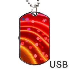 Bokeh Lines Wave Points Swing Dog Tag Usb Flash (two Sides) by Amaryn4rt