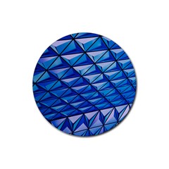 Lines Geometry Architecture Texture Rubber Round Coaster (4 Pack)  by Amaryn4rt