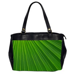 Green Lines Macro Pattern Office Handbags (2 Sides)  by Amaryn4rt