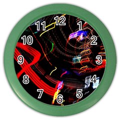 Night View Night Chaos Line City Color Wall Clocks by Amaryn4rt