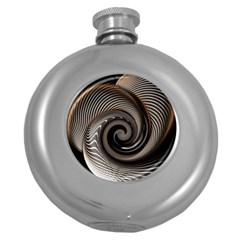 Abstract Background Curves Round Hip Flask (5 Oz) by Amaryn4rt