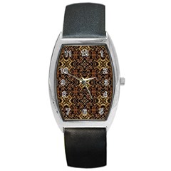 Tribal Geometric Print Barrel Style Metal Watch