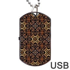 Tribal Geometric Print Dog Tag Usb Flash (one Side) by dflcprints