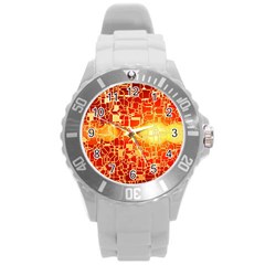 Board Conductors Circuit Round Plastic Sport Watch (l) by Amaryn4rt