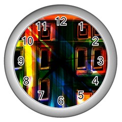 Architecture City Homes Window Wall Clocks (silver)  by Amaryn4rt