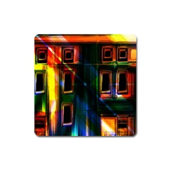 Architecture City Homes Window Square Magnet by Amaryn4rt