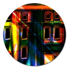 Architecture City Homes Window Magnet 5  (round) by Amaryn4rt