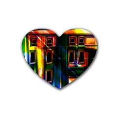 Architecture City Homes Window Heart Coaster (4 Pack)  by Amaryn4rt