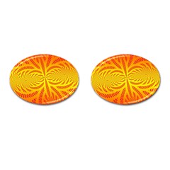 Background Brush Particles Wave Cufflinks (oval) by Amaryn4rt