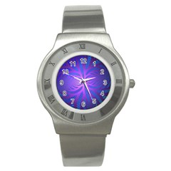 Background Brush Particles Wave Stainless Steel Watch by Amaryn4rt