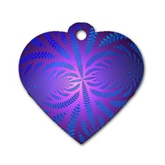 Background Brush Particles Wave Dog Tag Heart (two Sides) by Amaryn4rt