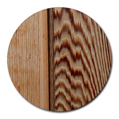 Wood Grain Texture Brown Round Mousepads by Amaryn4rt