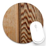 Wood Grain Texture Brown Round Mousepads Front