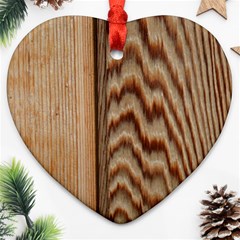 Wood Grain Texture Brown Ornament (heart) by Amaryn4rt