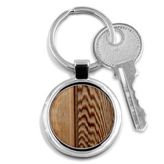 Wood Grain Texture Brown Key Chains (round) 