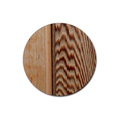 Wood Grain Texture Brown Rubber Round Coaster (4 Pack)  by Amaryn4rt