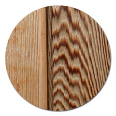 Wood Grain Texture Brown Magnet 5  (round) by Amaryn4rt