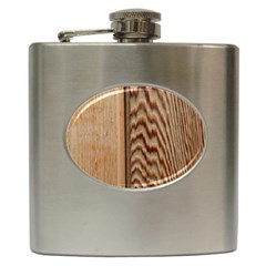 Wood Grain Texture Brown Hip Flask (6 Oz) by Amaryn4rt