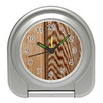 Wood Grain Texture Brown Travel Alarm Clocks Front