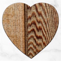 Wood Grain Texture Brown Jigsaw Puzzle (heart) by Amaryn4rt