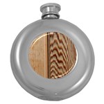 Wood Grain Texture Brown Round Hip Flask (5 oz) Front