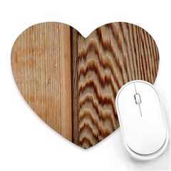 Wood Grain Texture Brown Heart Mousepads by Amaryn4rt