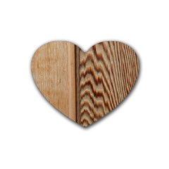 Wood Grain Texture Brown Rubber Coaster (heart)  by Amaryn4rt