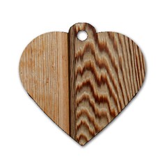 Wood Grain Texture Brown Dog Tag Heart (two Sides) by Amaryn4rt