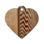 Wood Grain Texture Brown Dog Tag Heart (Two Sides) Front