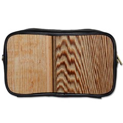 Wood Grain Texture Brown Toiletries Bags 2-side by Amaryn4rt