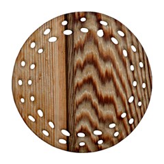 Wood Grain Texture Brown Round Filigree Ornament (two Sides) by Amaryn4rt