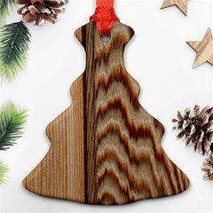 Wood Grain Texture Brown Christmas Tree Ornament (two Sides) by Amaryn4rt