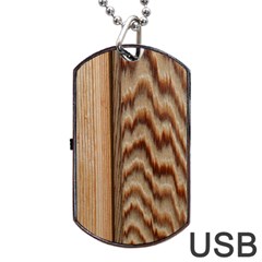 Wood Grain Texture Brown Dog Tag Usb Flash (one Side) by Amaryn4rt