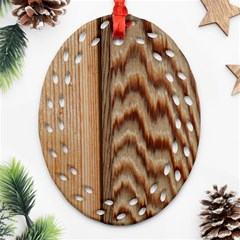 Wood Grain Texture Brown Oval Filigree Ornament (two Sides) by Amaryn4rt