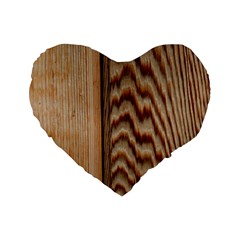 Wood Grain Texture Brown Standard 16  Premium Heart Shape Cushions by Amaryn4rt