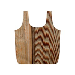 Wood Grain Texture Brown Full Print Recycle Bags (s)  by Amaryn4rt