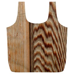 Wood Grain Texture Brown Full Print Recycle Bags (l) 