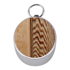 Wood Grain Texture Brown Mini Silver Compasses by Amaryn4rt