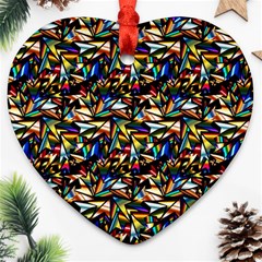 Abstract Pattern Design Artwork Heart Ornament (two Sides) by Amaryn4rt