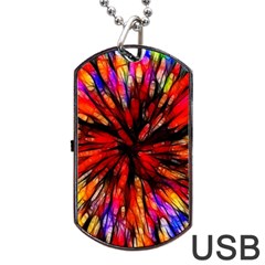 Color Batik Explosion Colorful Dog Tag USB Flash (One Side)