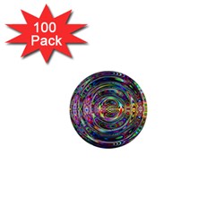 Wave Line Colorful Brush Particles 1  Mini Buttons (100 pack) 