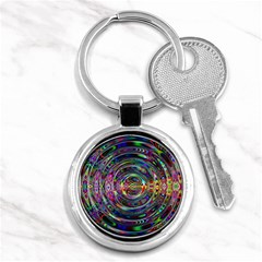 Wave Line Colorful Brush Particles Key Chains (Round) 